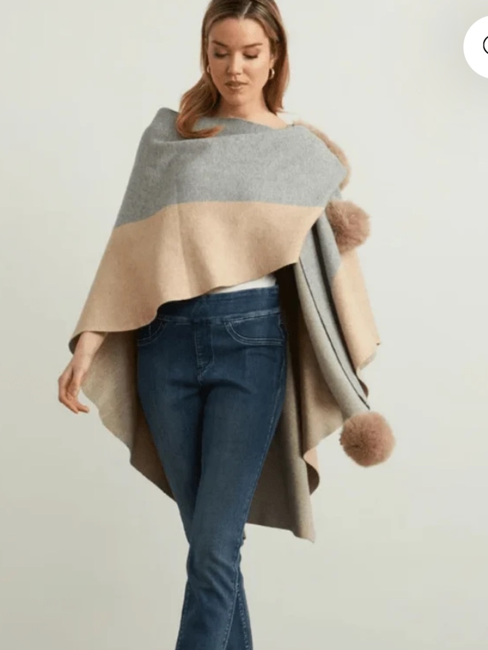 Joseph Ribkoff Faux Fur Cape Cardigan  Boho Cape ,Luxurious Poncho